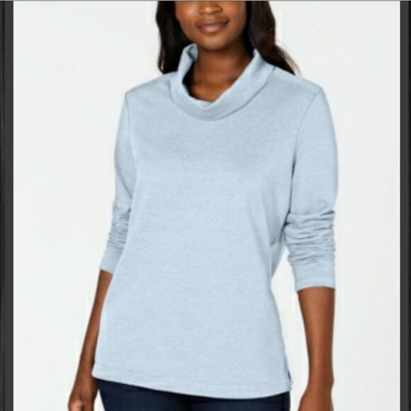 Karen Scott Sport Cowl-Neck Top sz Lg - Picture 1 of 10